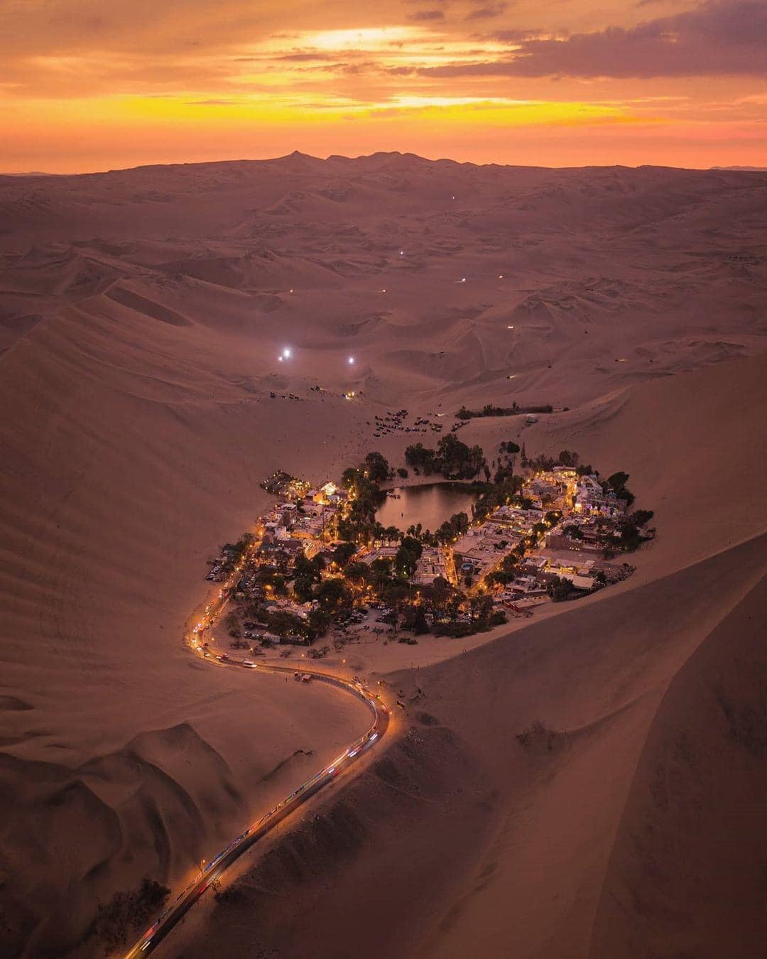 Oasis in Huacachina, Peru